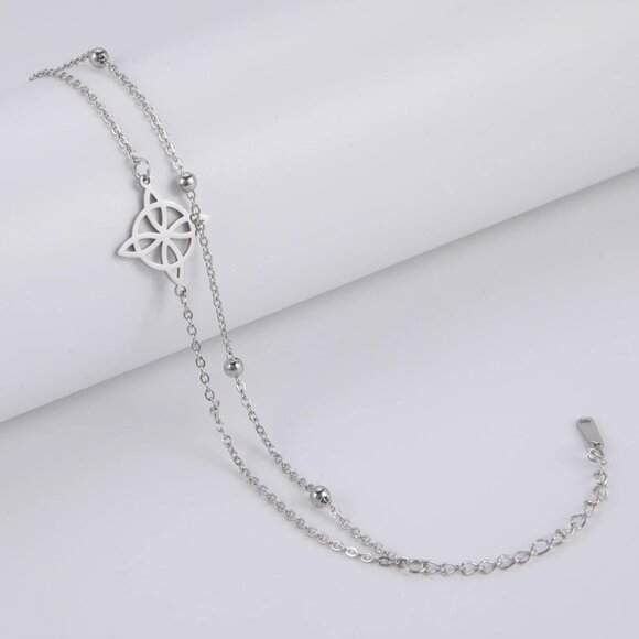 Silver Stainless Steel Witch Celtic Viking Cross Knot Fashion Bracelet NWOT - Picture 5 of 8